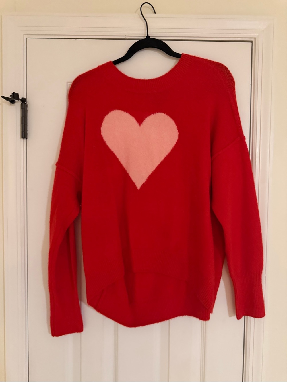 Cece Red Heart Knit Sweater with Pink Heart